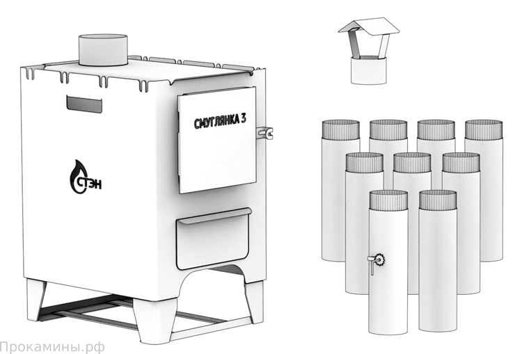 Отопительная печь СТЭН Смуглянка 3